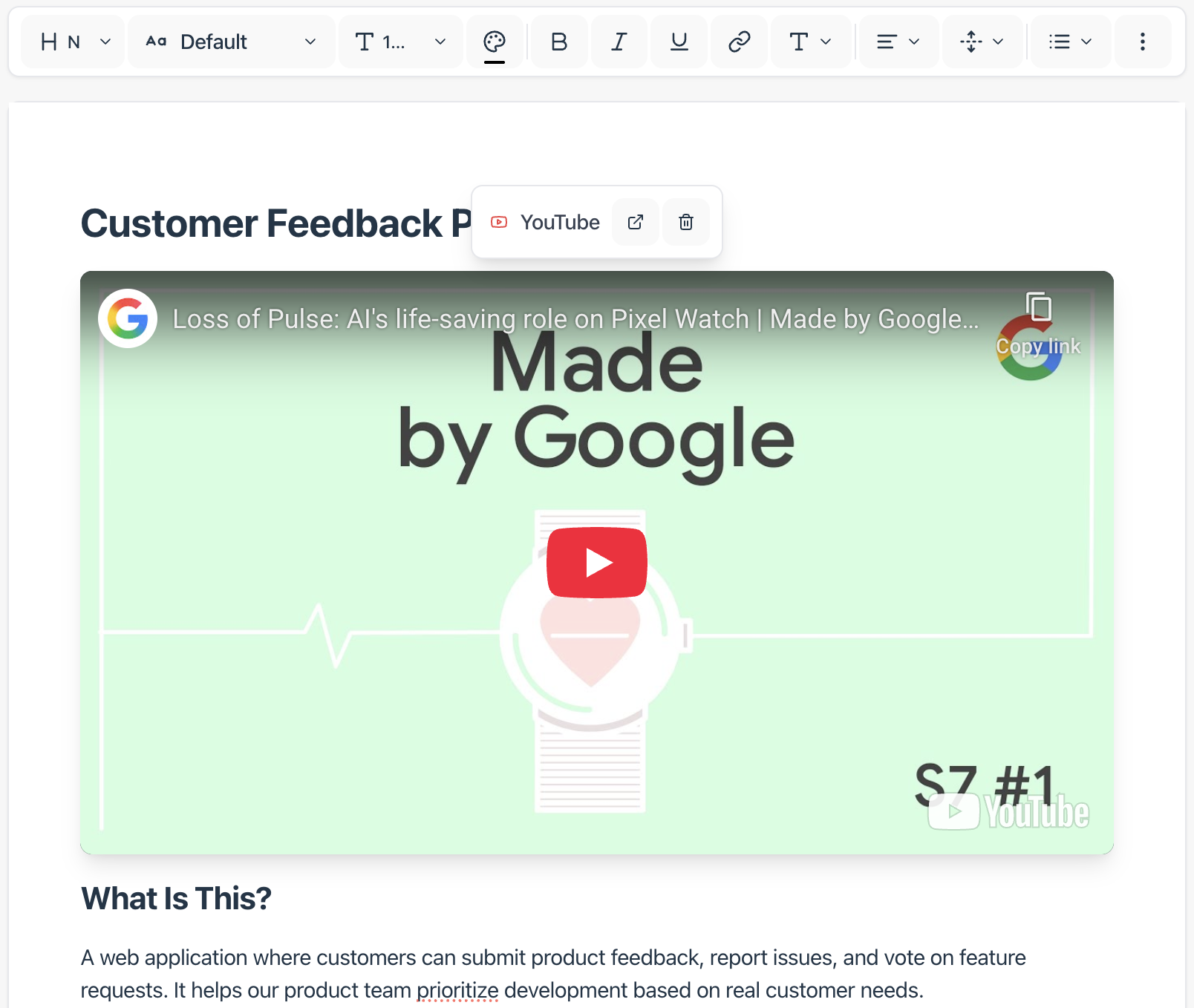 Media embeds in Quixli