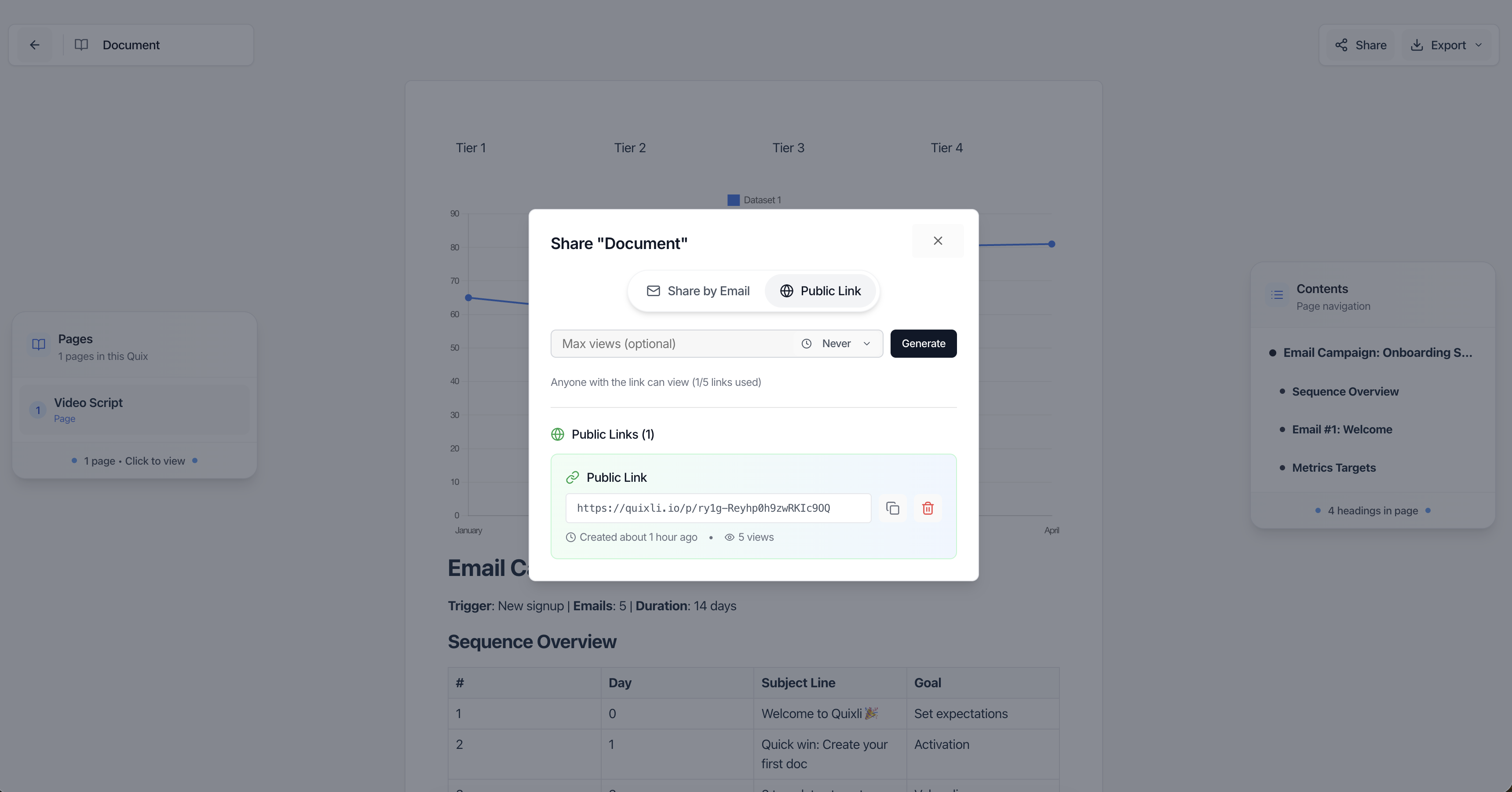 Share with your team or publicly