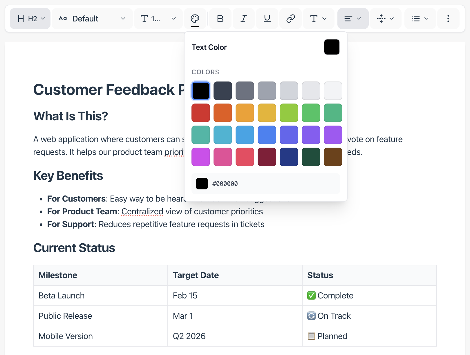Quixli rich text editor